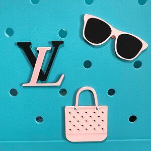 3 Piece LV Themed Bogg Charm Set-Glitzy Girl Bogg Charms
